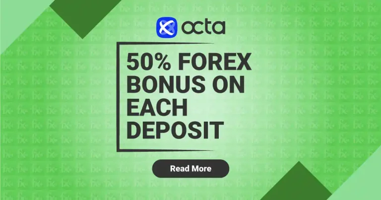 Octa Providing a Withdraw-able Forex Deposit Bonus of 50%