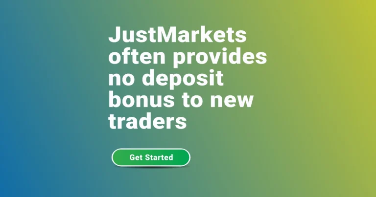 JustMarkets often provides no deposit bonus to new traders