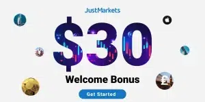 JustMarkets Free Welcome Bonus Offers $30 No-Deposit Deal